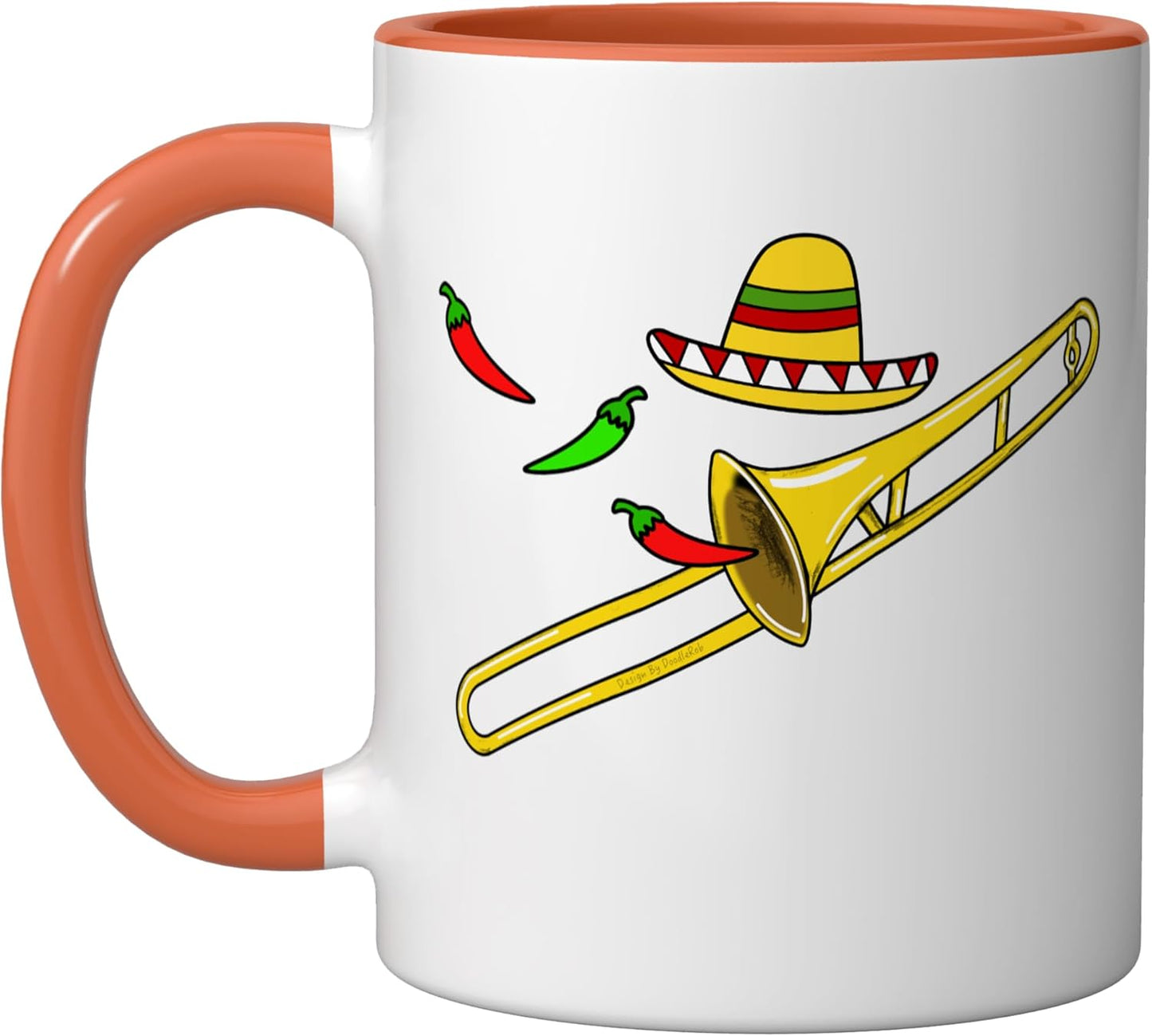 Taza de cerámica para trombón mexicano Cinco de Mayo color naranja/blanco