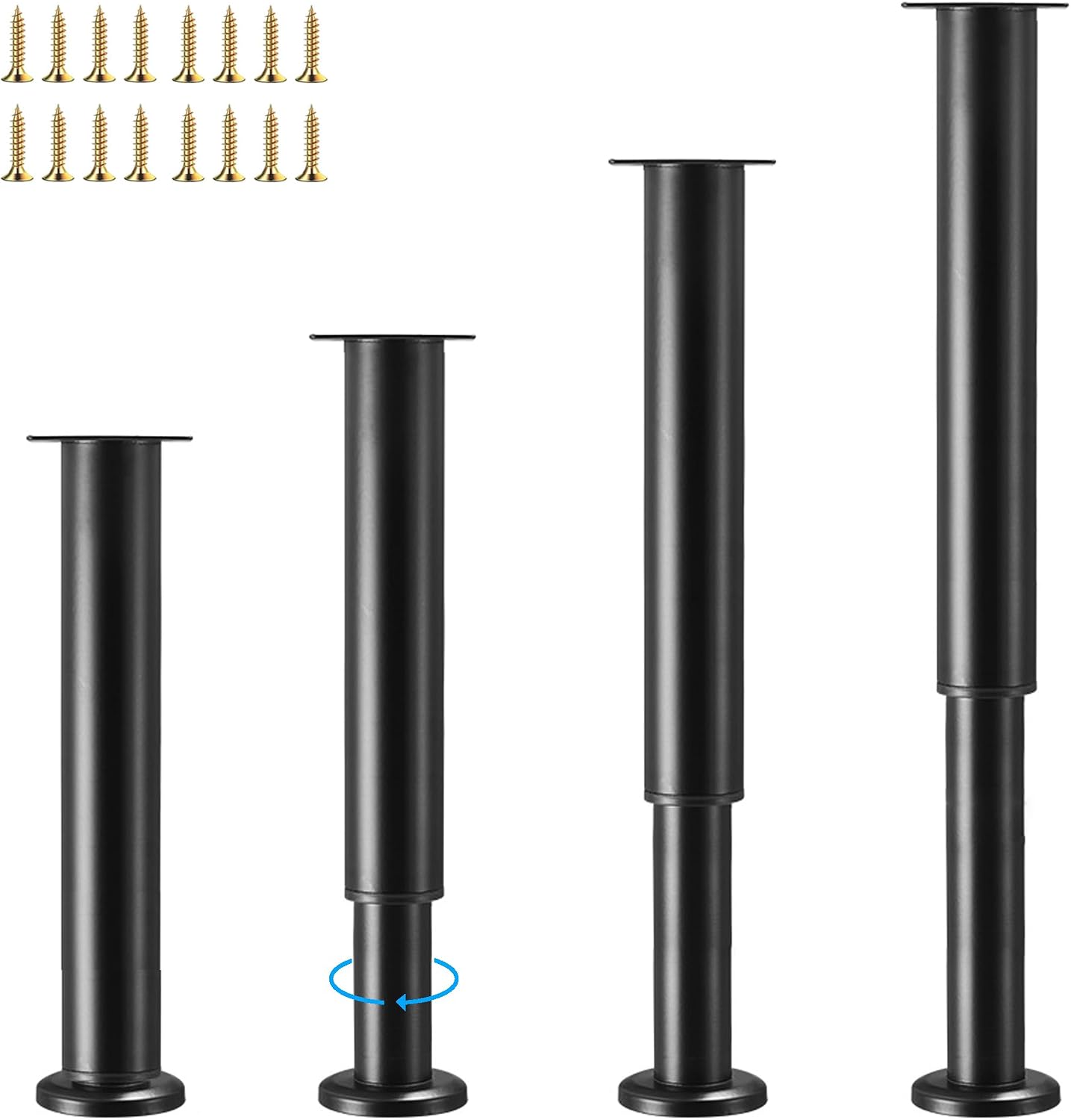 Patas ajustables para muebles 4 pzas 28-43pulg soporte cama silla