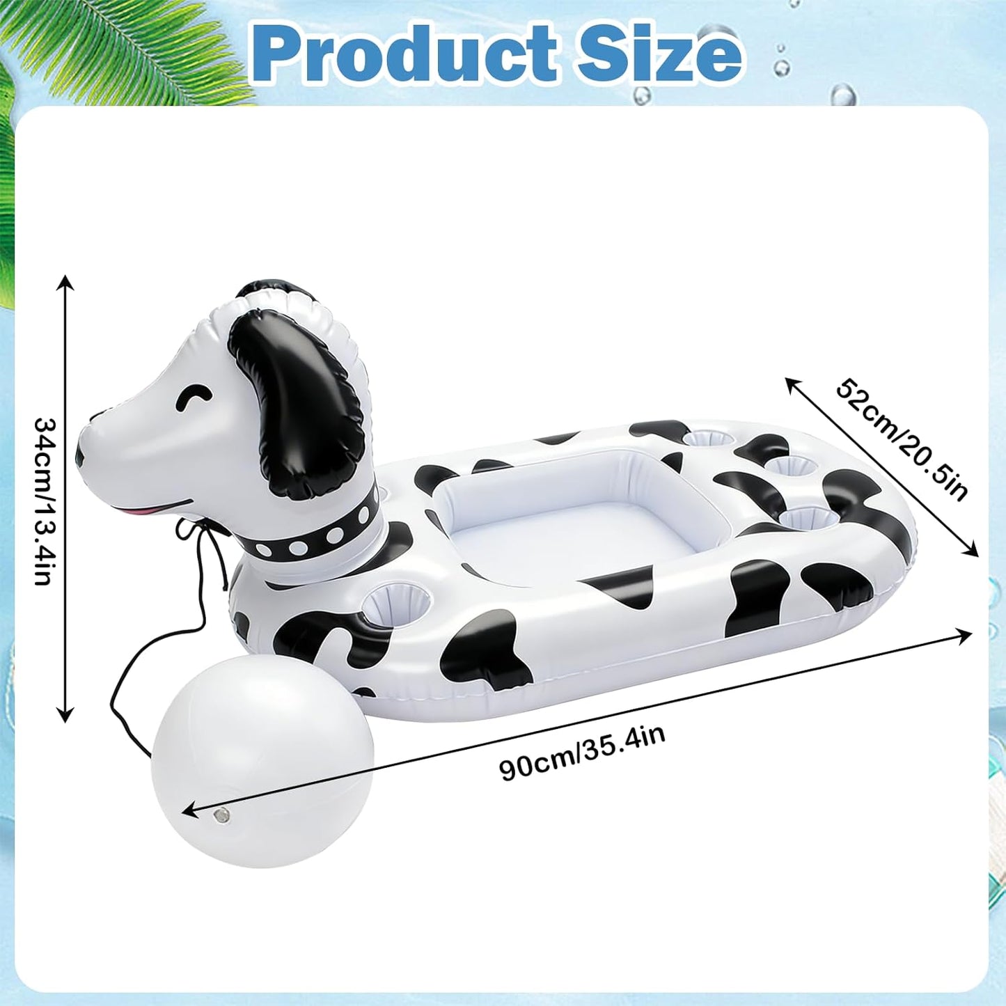 Enfriador flotante para bebidas con balsa de goma para perros y decoraciones de fiesta temática