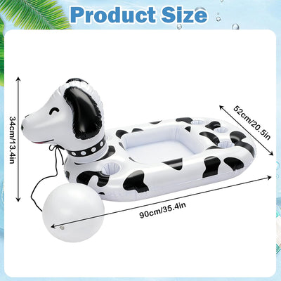 Enfriador flotante para bebidas con balsa de goma para perros y decoraciones de fiesta temática