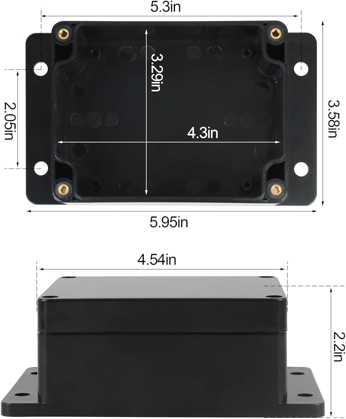 Caja conexiones impermeable IP65 plástico 4.5x3.5pulg