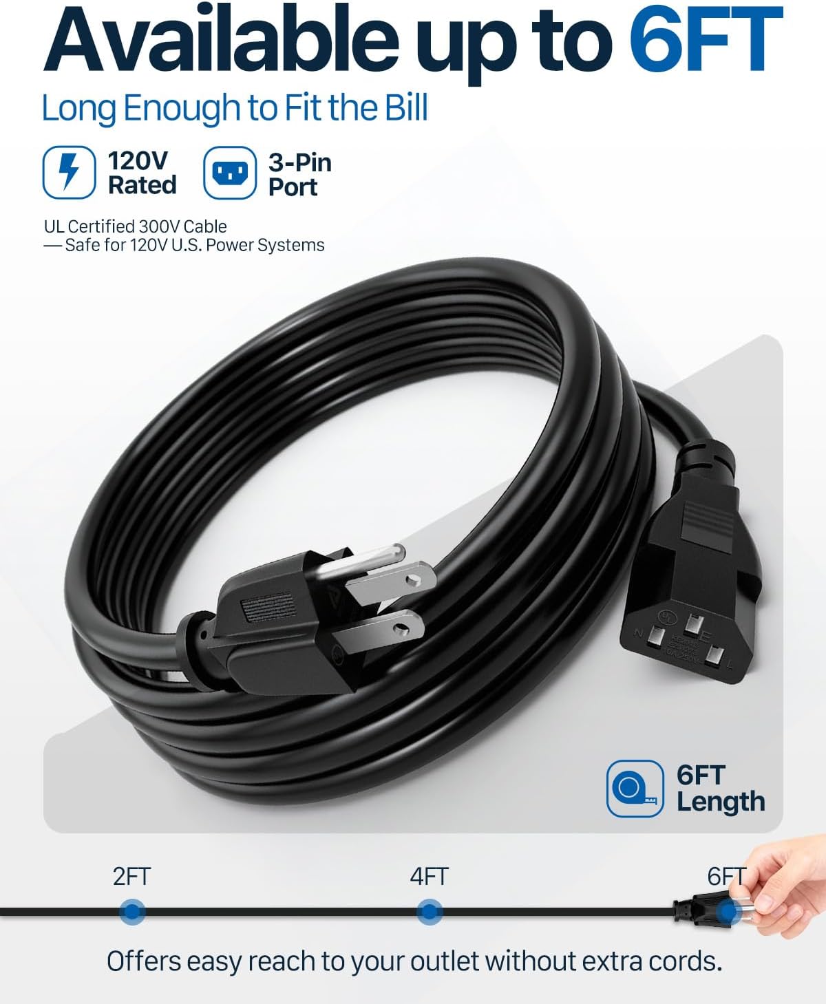 Cable alimentación repuesto Traeger D2 6 pies