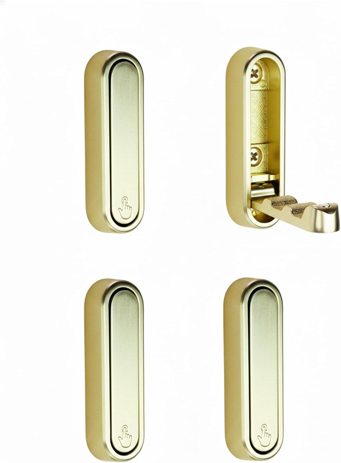 Ganchos plegables dorados para pared 4 Uds