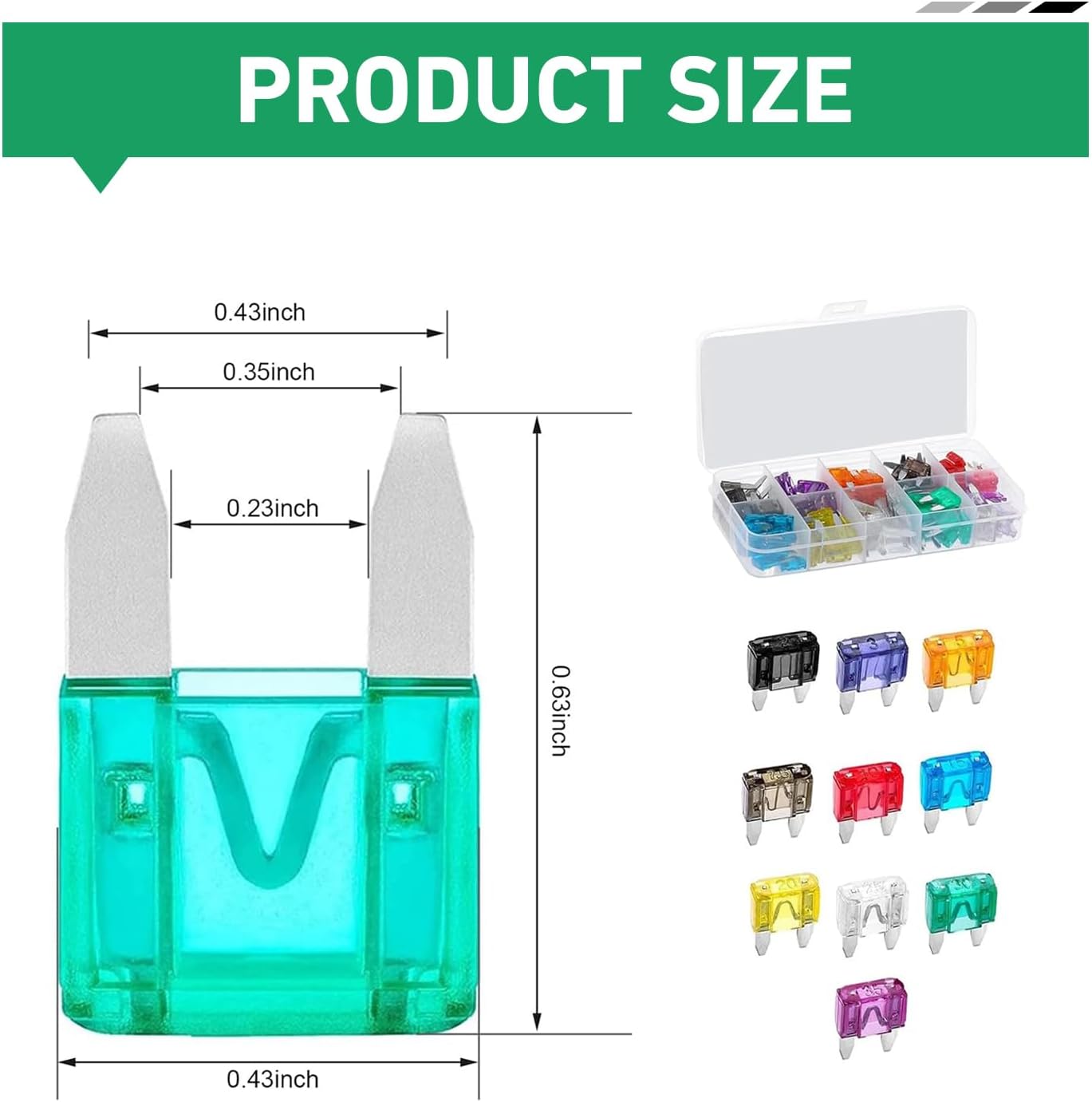 Set 120 fusibles auto mini 2A-35A con extractor