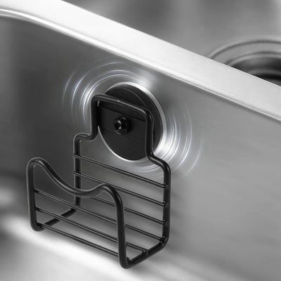 Soporte magnético de esponja para fregadero de acero inoxidable forma M negro