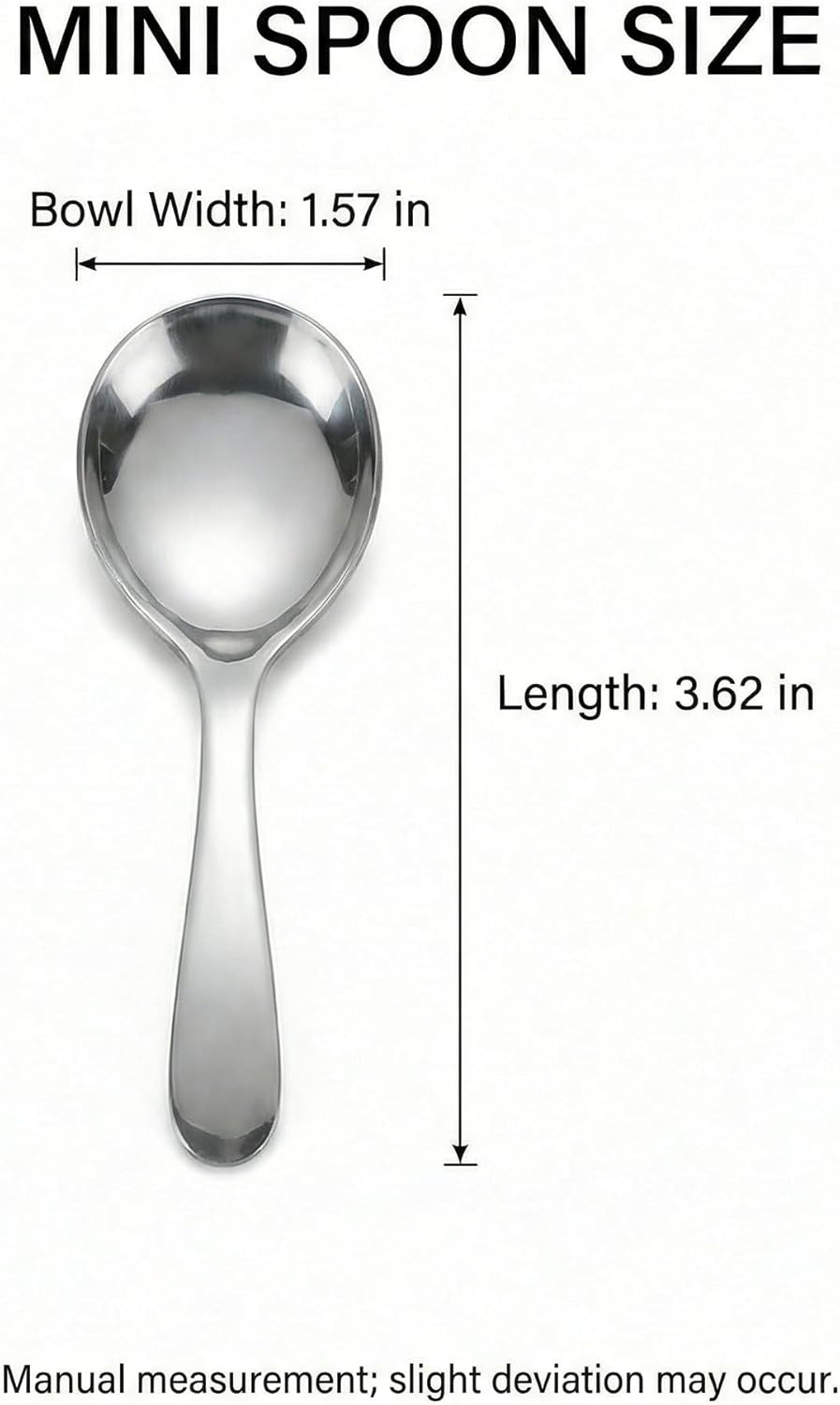 6 Pzas Cucharas Acero Inox para Condimentos 3.62pulg