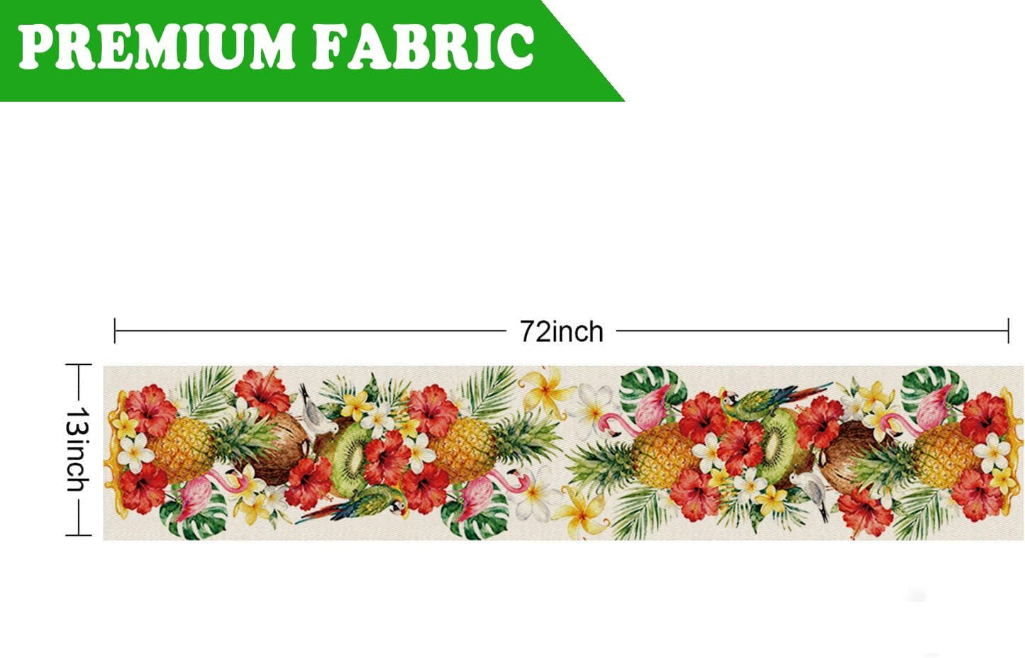 Camino de mesa tropical para cocina y comedor 13 x 72 pulgadas