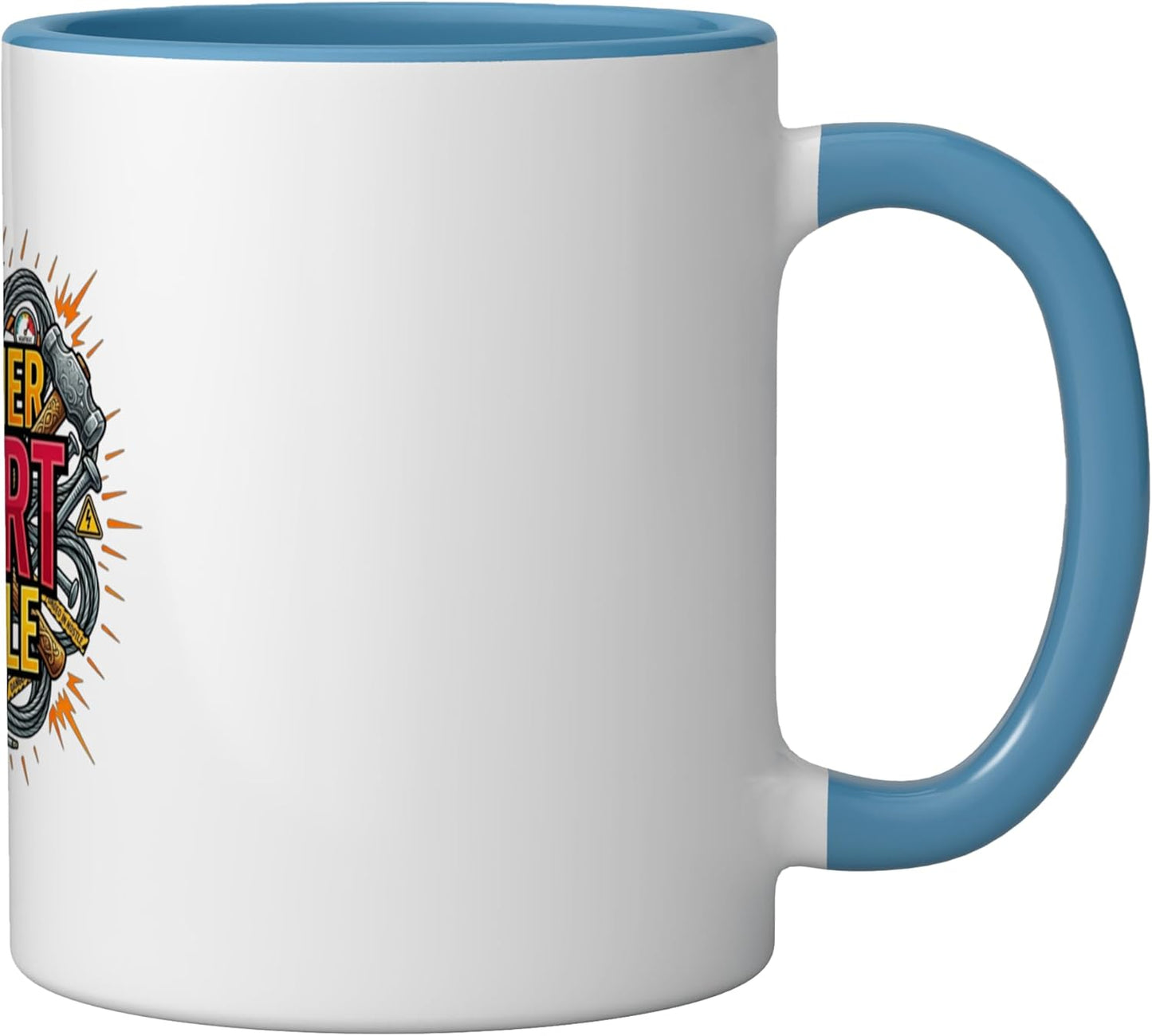 Taza Cerámica Estilo Industrial Azul Blanco