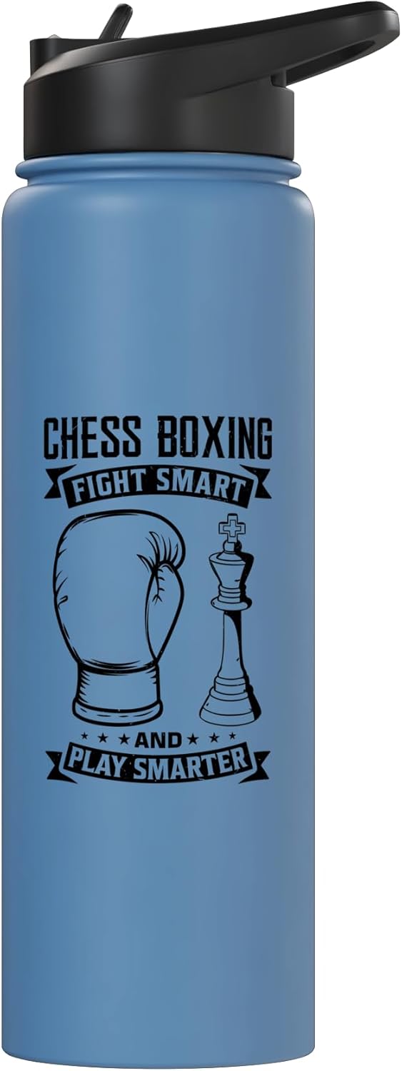 Botella térmica acero inox para boxeador de ajedrez