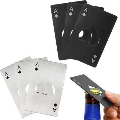 Abrebotellas de tarjetas de póquer Ace of Spades tamaño tarjeta de crédito 6 unidades
