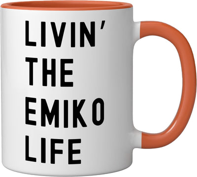 Taza de cerámica Emiko Life color naranja y blanco