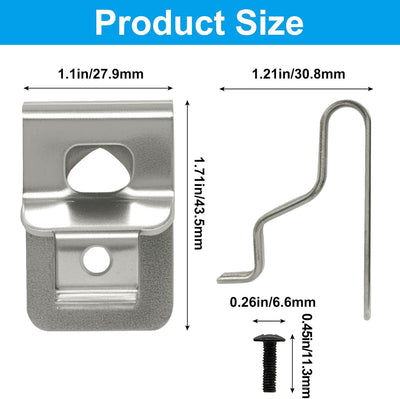 Set 6 Clips Acero Inox para Cinturón Herramientas Eléctricas