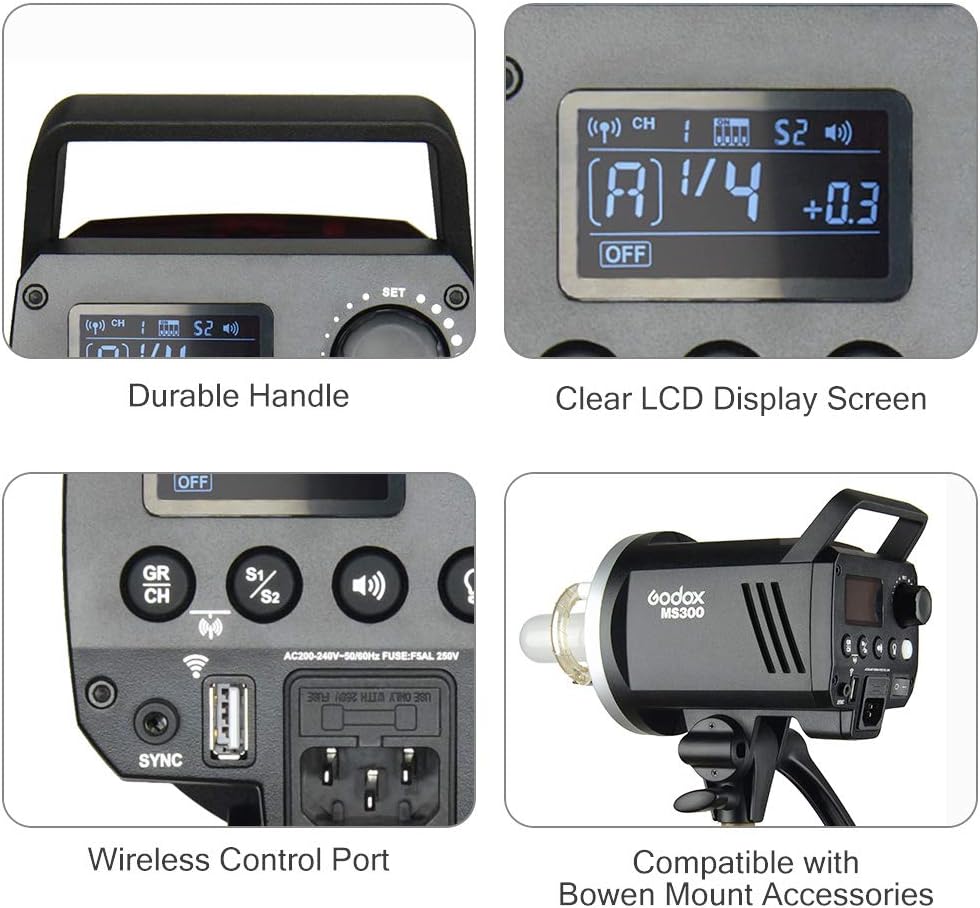 Flash studio monolight 150W 0.1~1.3s reciclaje
