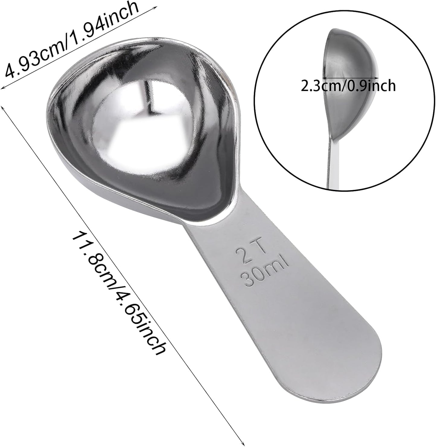 Cuchara medidora café acero inox 1.0oz color plata