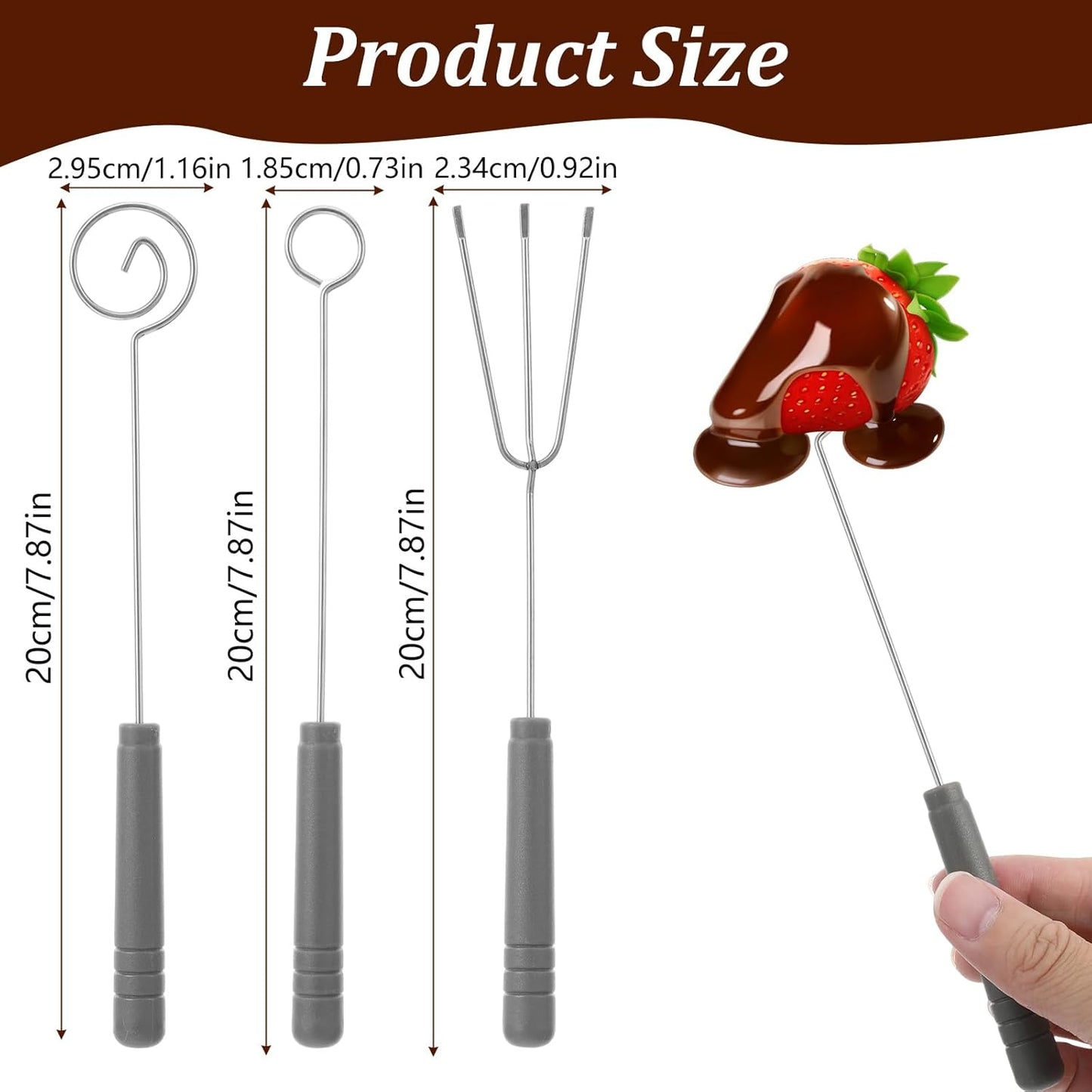 Herramientas de inmersión de chocolate y caramelo de acero inoxidable