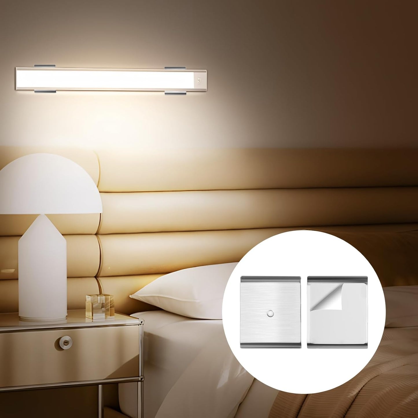 12 Tiras Adhesivas Metal para Luces LED Magnéticas