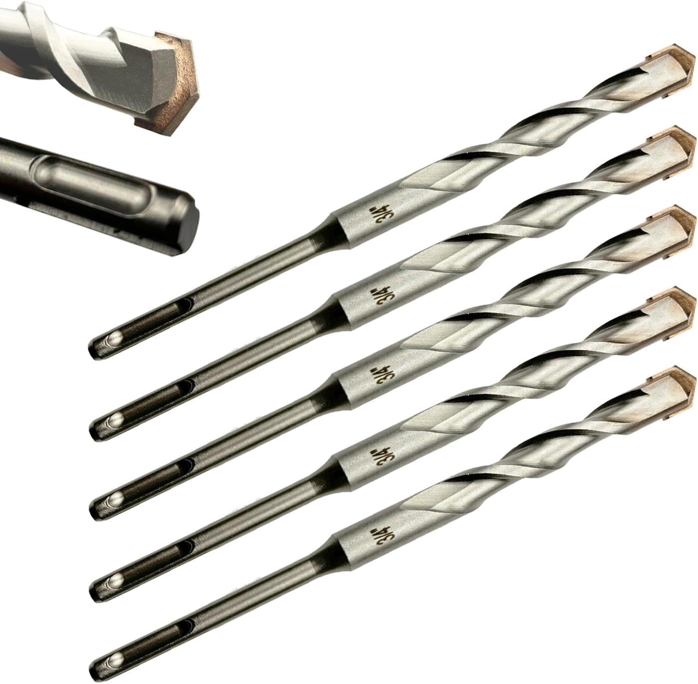 Brocas SDS Plus 3/4x6 pulg con punta carburo 5 Uds