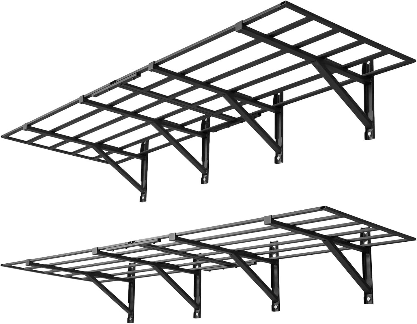 2 Estanterías Pared Garaje Acero 2x6ft 24x72pulg Capacidad 1600