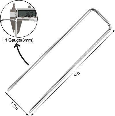 50 Estacas U Galvanizadas para Carpas y Tela Barrera