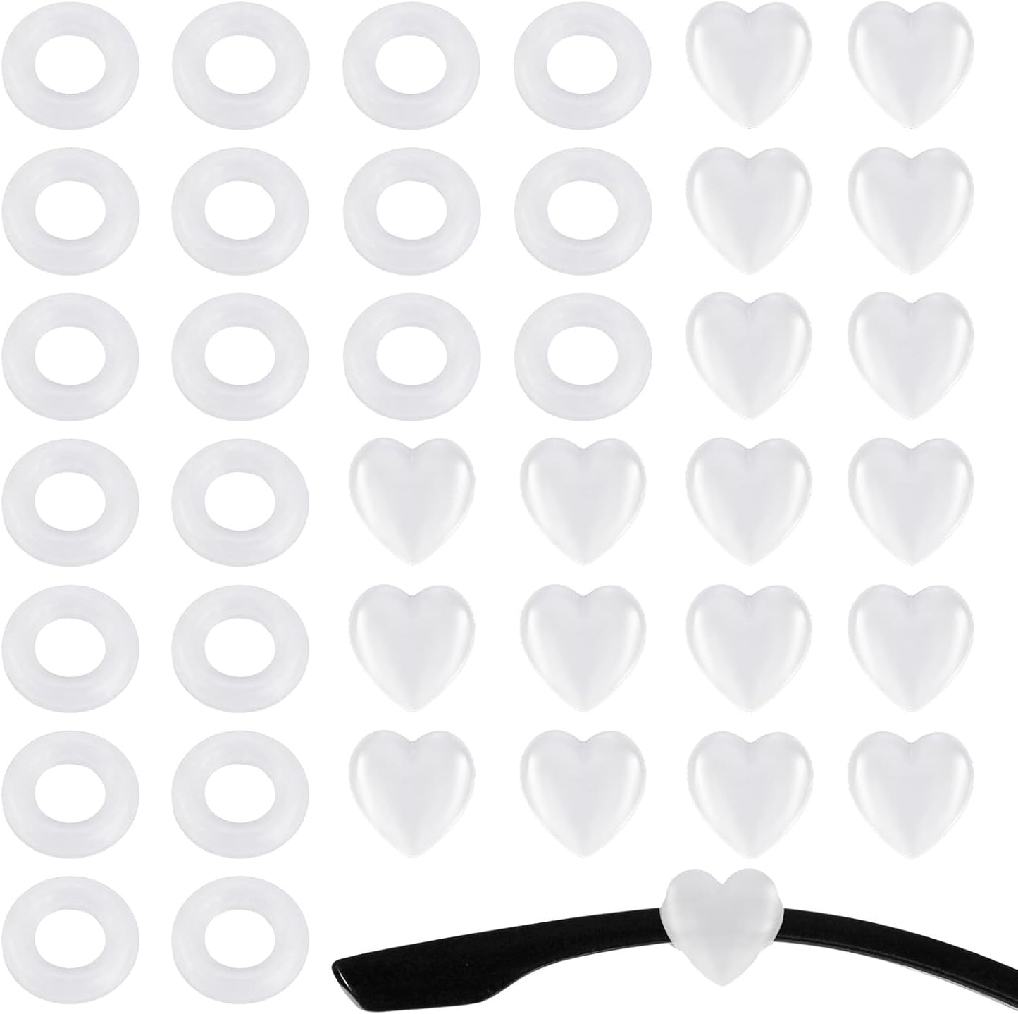 20 Pzas Ganchos Oreja Corazón Antiderrap Silicón Retenedor Gafas