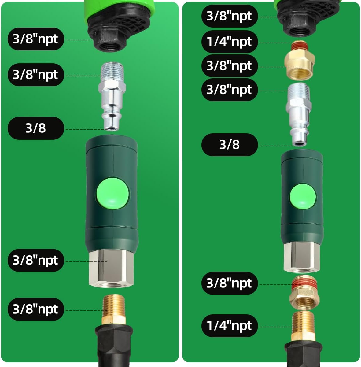 Acoplador seguridad FNPT M 3/8" con botón desconexión rápida