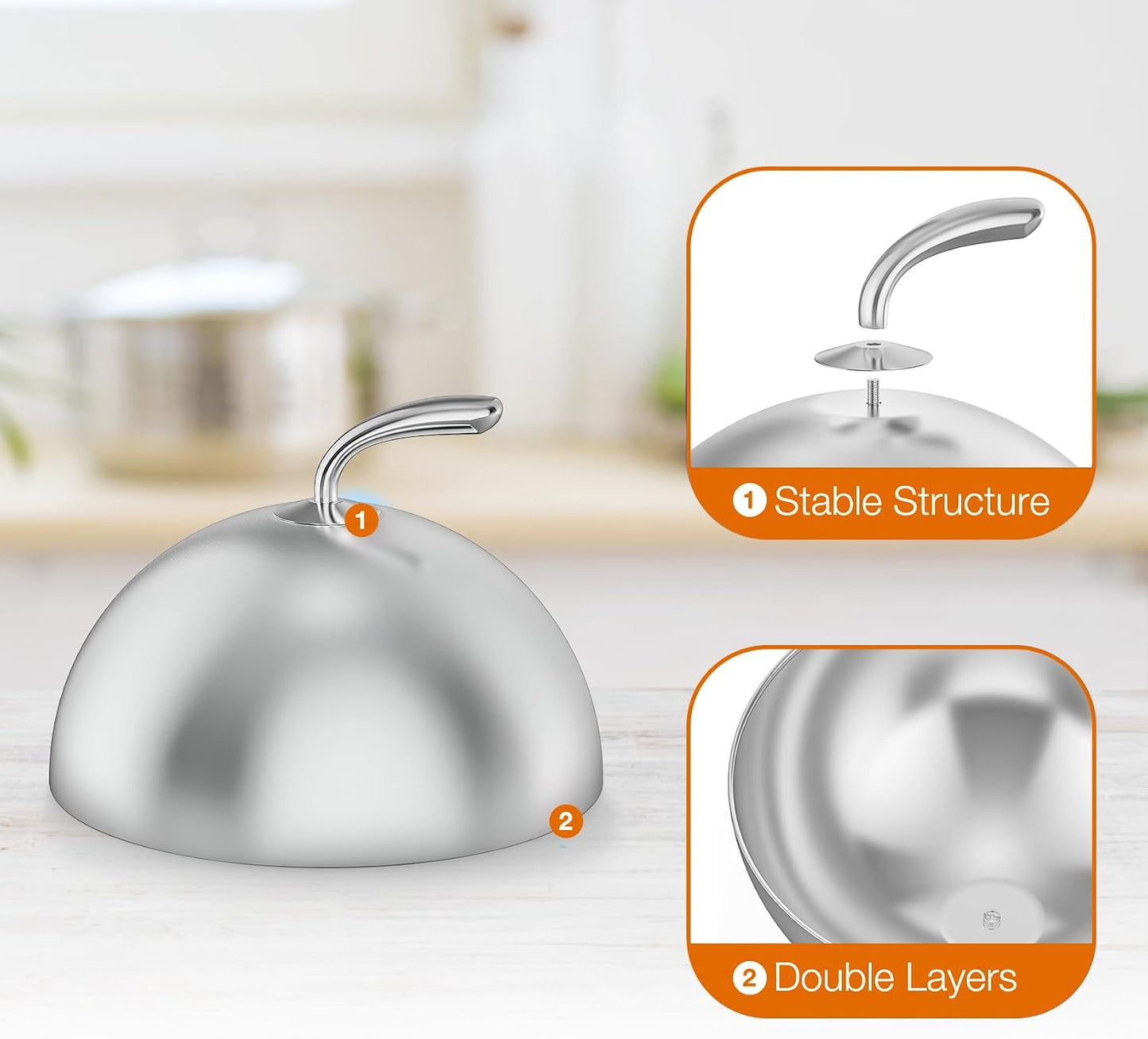 Cúpula queso 11pulg asa accesorios parrilla acero inox