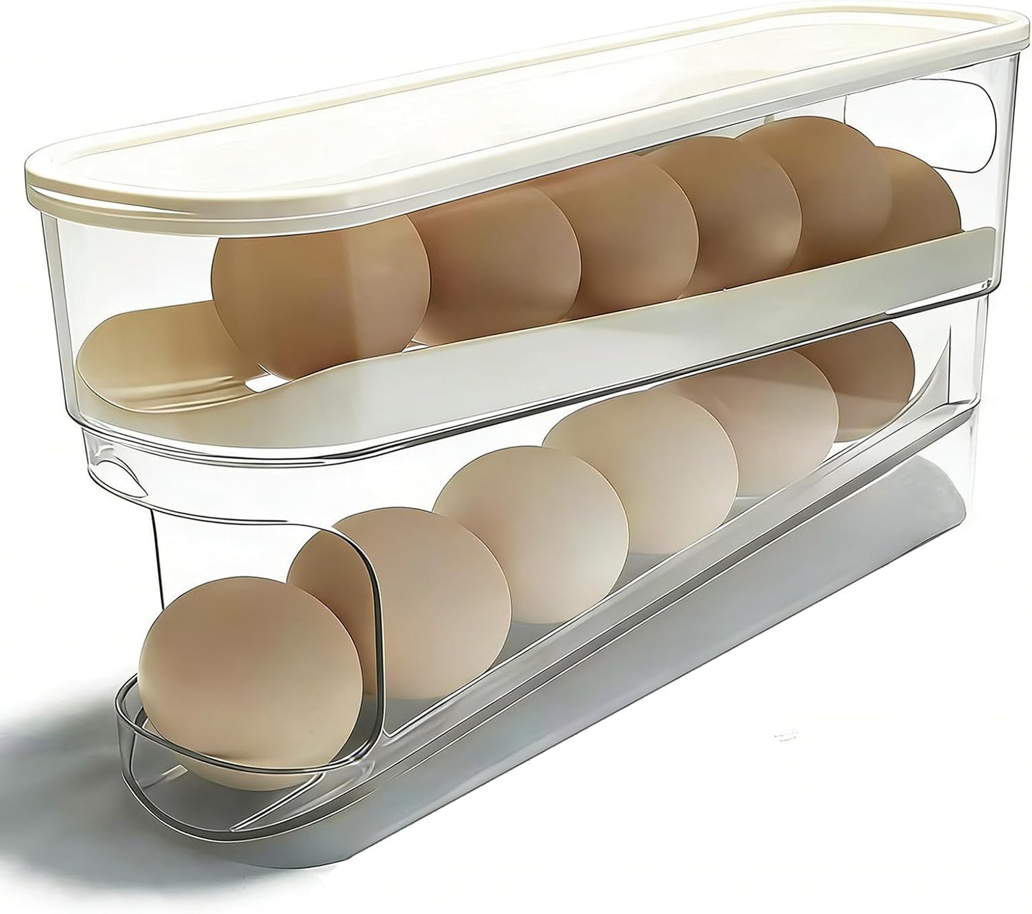 Soporte huevos con ruedas automática para refrigerador