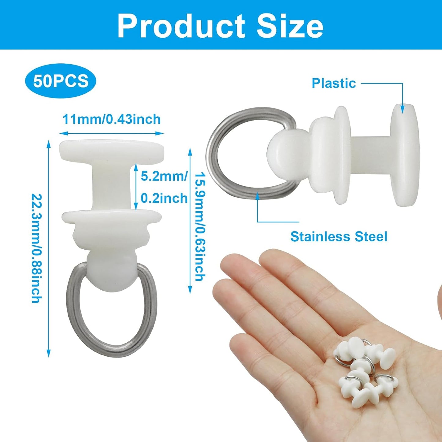 Ganchos plástico para cortinas y accesorios deslizantes
