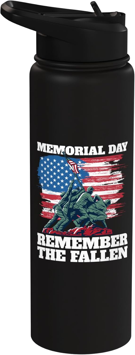 Botella de agua acero inoxidable bandera USA sin BPA