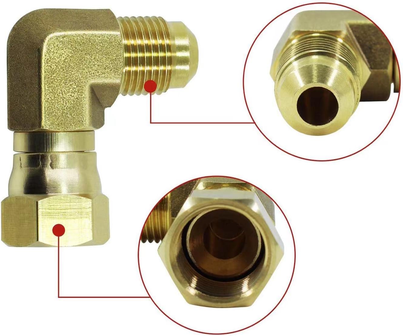 Conector codo 90 grados para parrillas 3/8pulg hembra x llamarada
