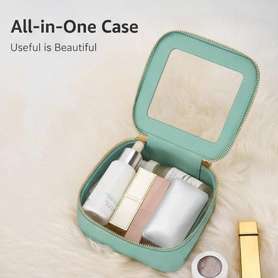 Bolsa maquillaje viaje TSA aprobada con cremallera verde