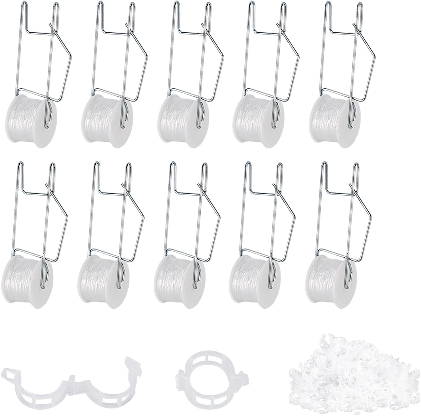 10 Ganchos Enrejado Tomate 49.2ft 100 Clips Vid Invernadero