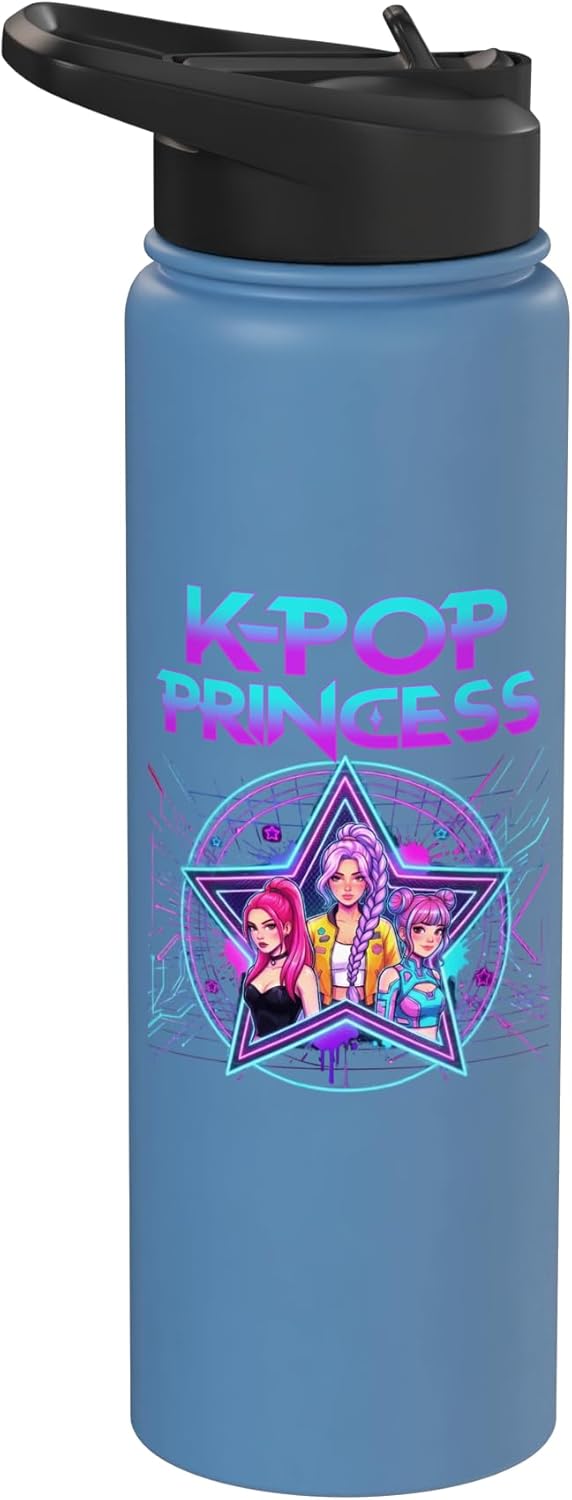Botella de agua aislada K-pop Princess para niñas