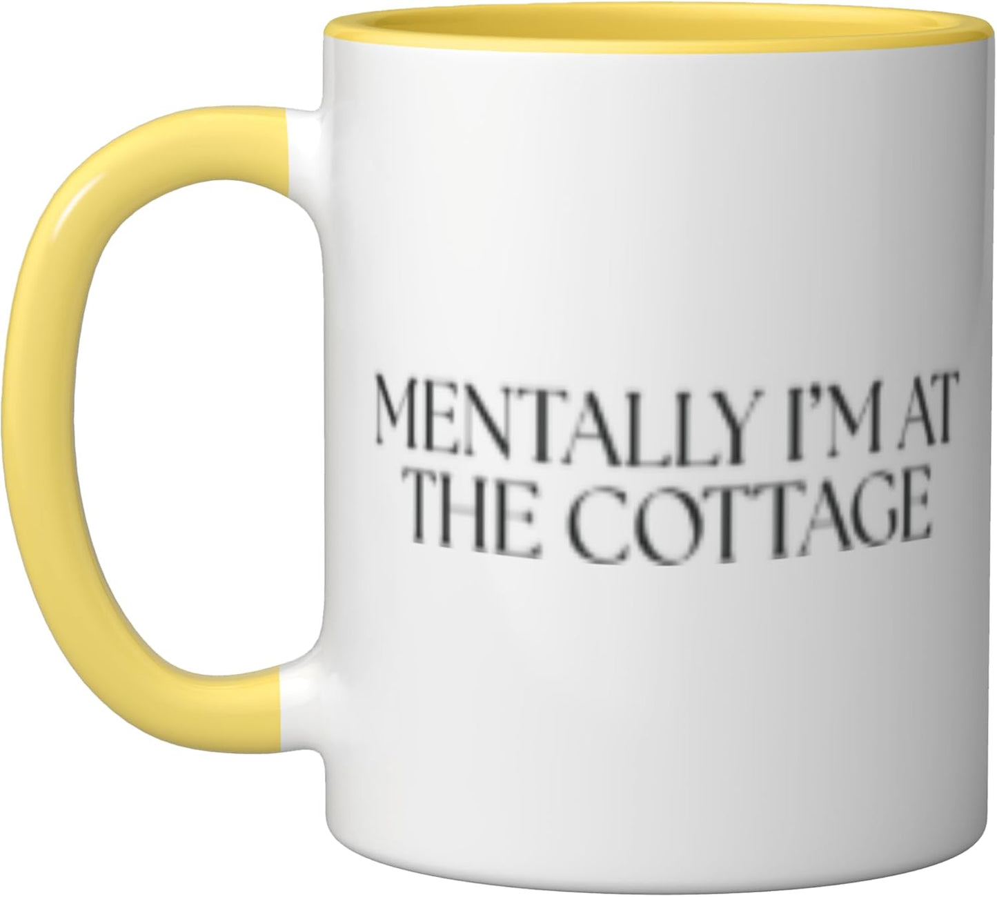 Taza Cerámica Amante Libros Románticos Amarillo/Blanco