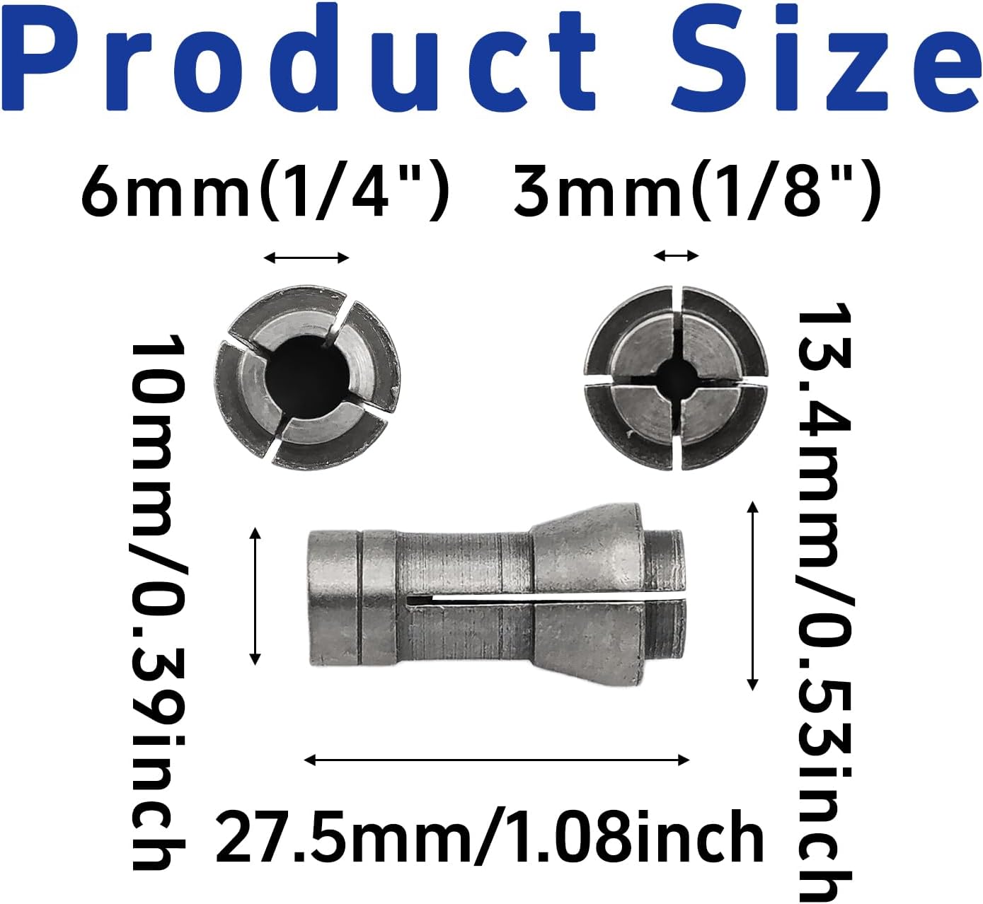 Set 4 Pzas Mandril Precisión 1/4" 1/8"