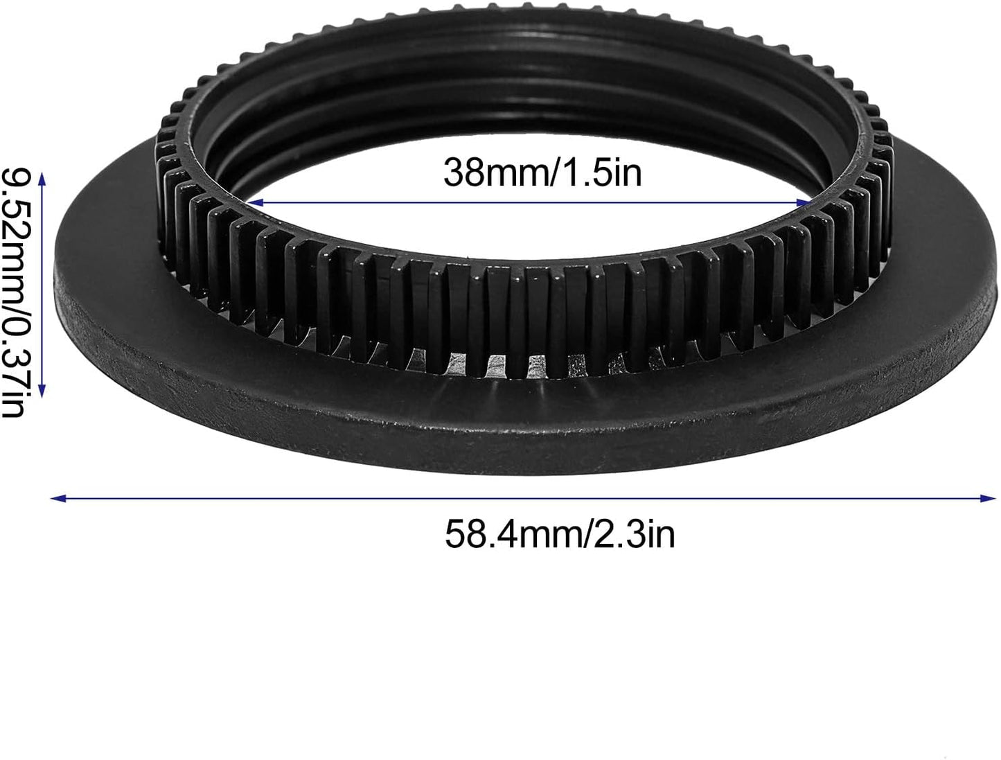 Anillo soporte lámpara E27 1.5pulg plástico negro