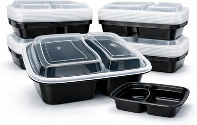 Paquete de 12 recipientes de comida 28 oz con tapas transparentes