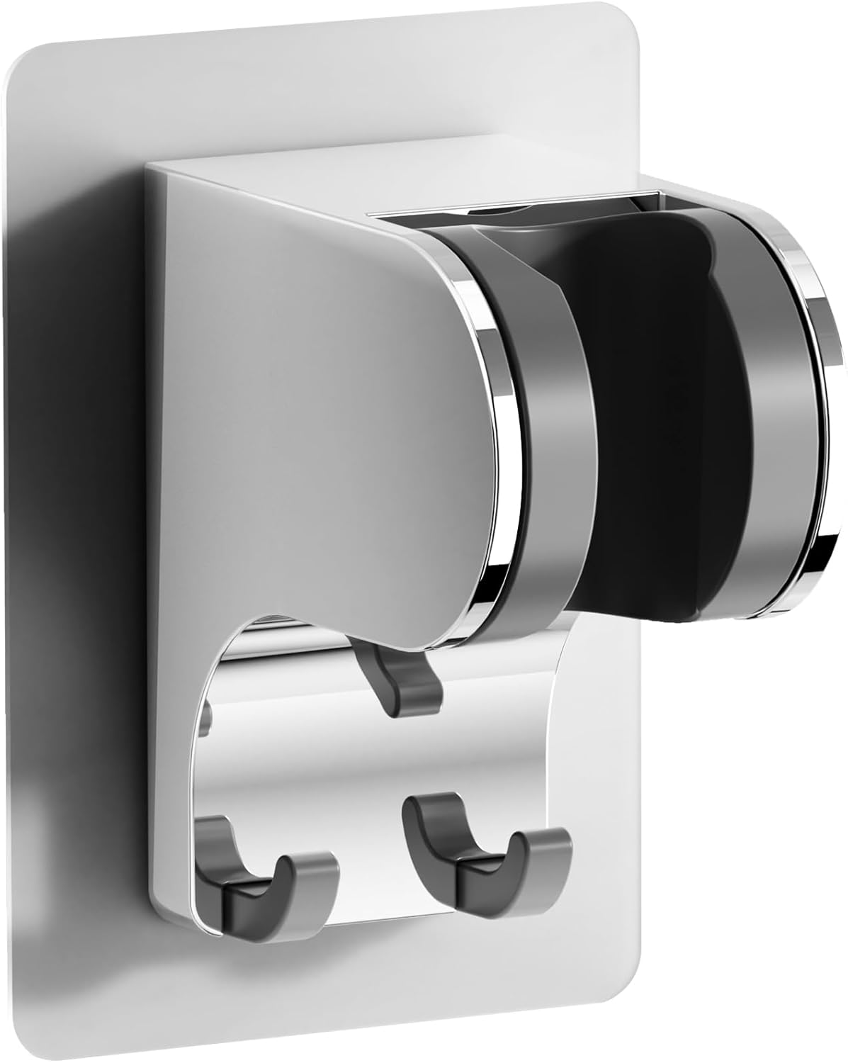 Soporte ducha adhesivo sin taladrar ajustable 50° con gancho cromo