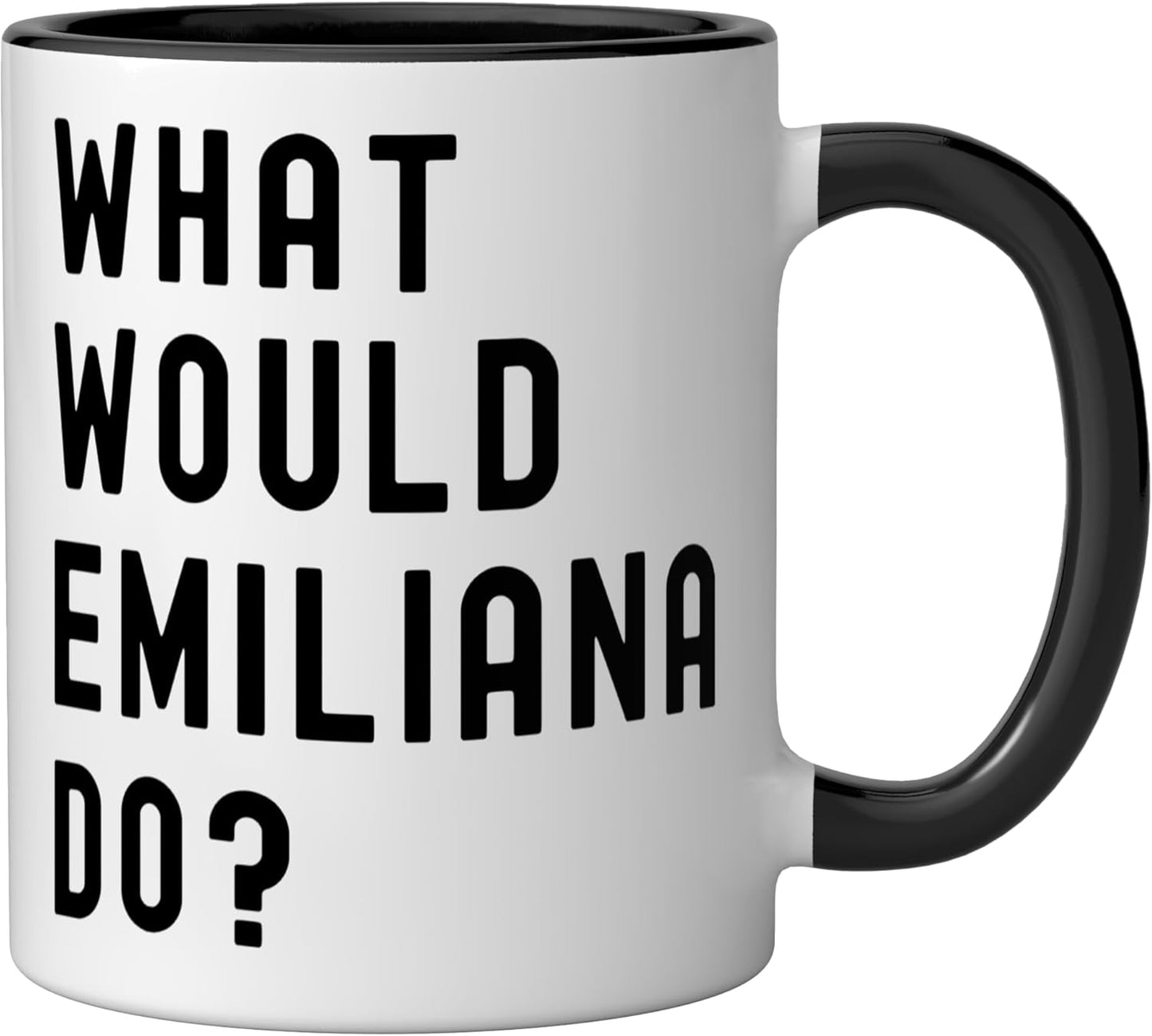 Taza de cerámica What Would Emiliana Do? Negro/Blanco