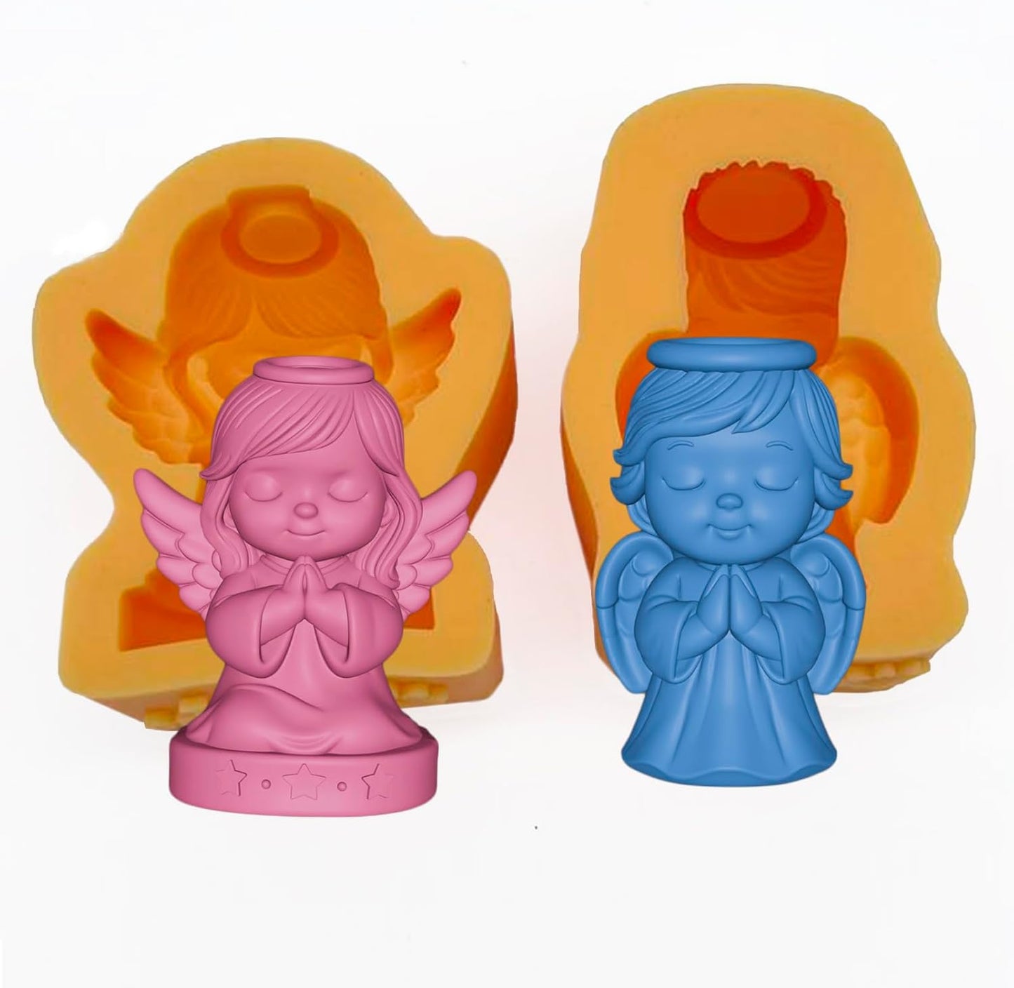 Moldes de velas de ángel de silicona para bricolaje