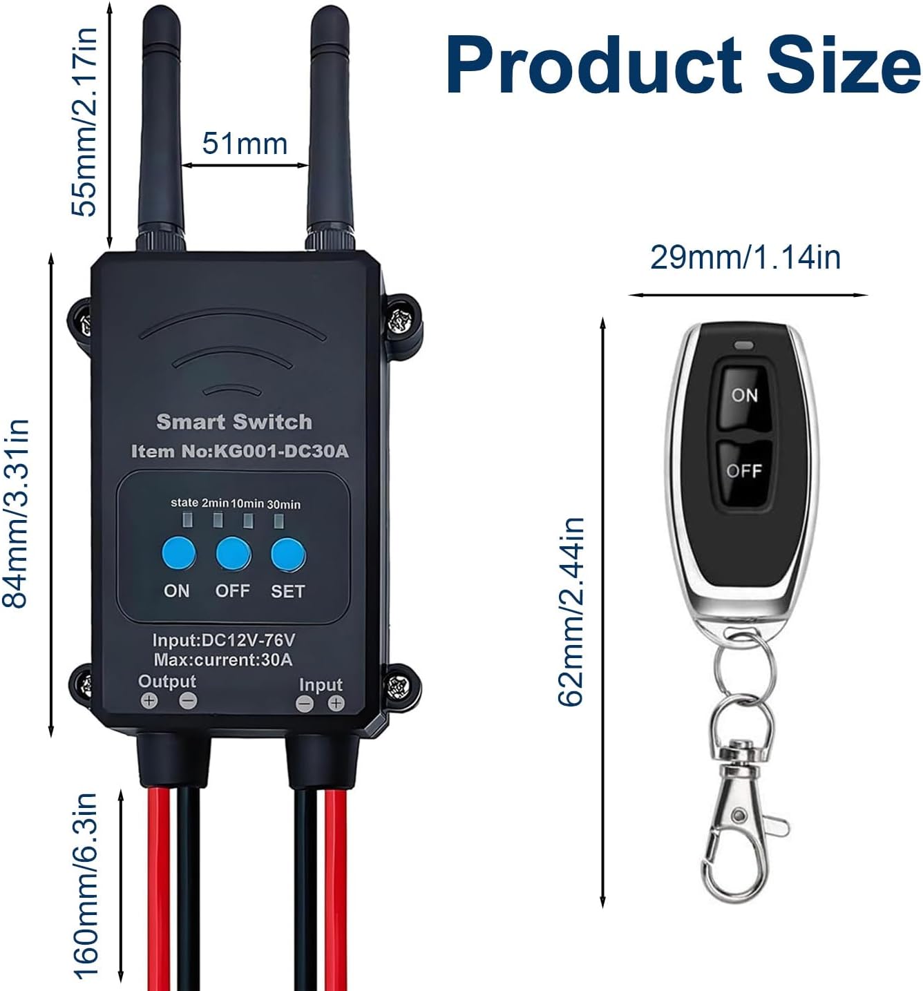 Interruptor Bluetooth 12V-72V 30A relé control app puerta