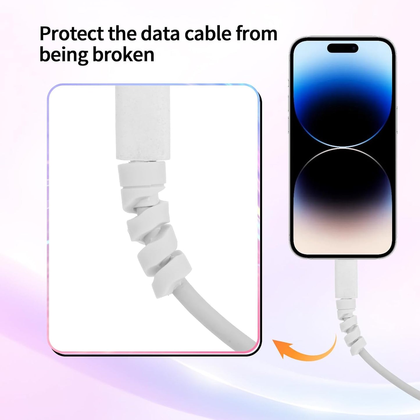 20 Protectores Cable Carga Resistentes Espiral Silicona