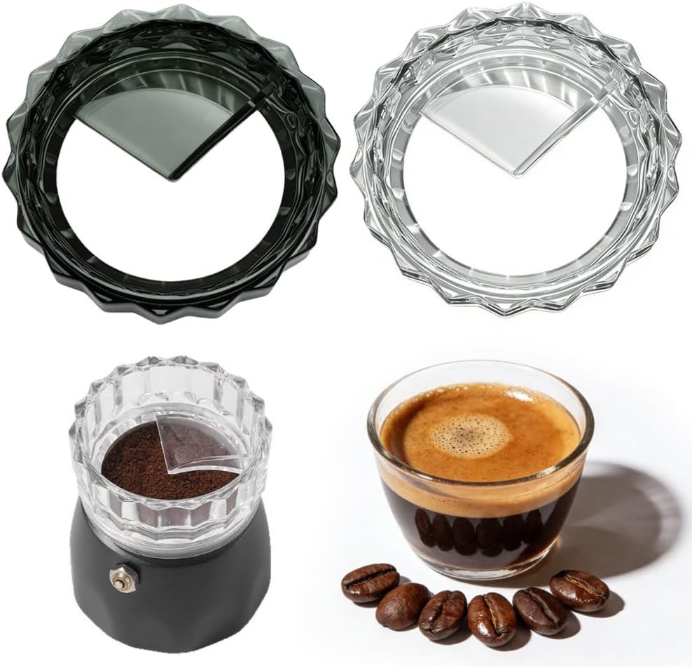 Paquete de 2 anillos dosificadores distribuidor de café 2 en 1 para Moka Pot