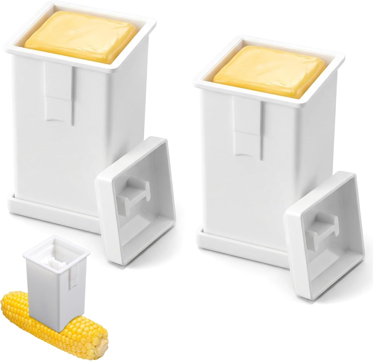 2 Dispensadores Mantequilla Plástico con Cubierta