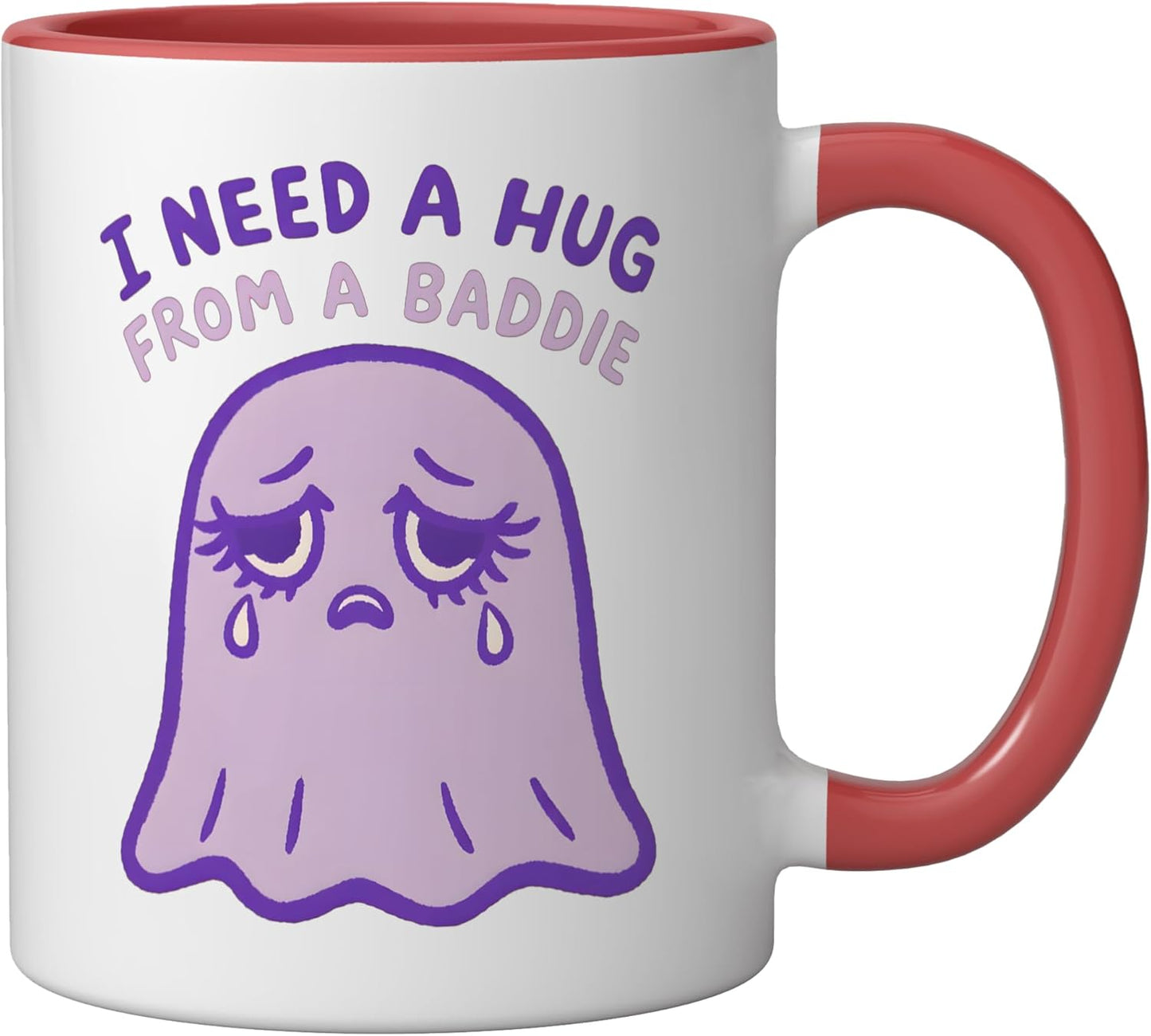 Taza Cerámica Emocional Fantasma Triste Rojo/Blanco