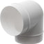 Conector codo conducto redondo 5pulg 90grados plástico HVAC