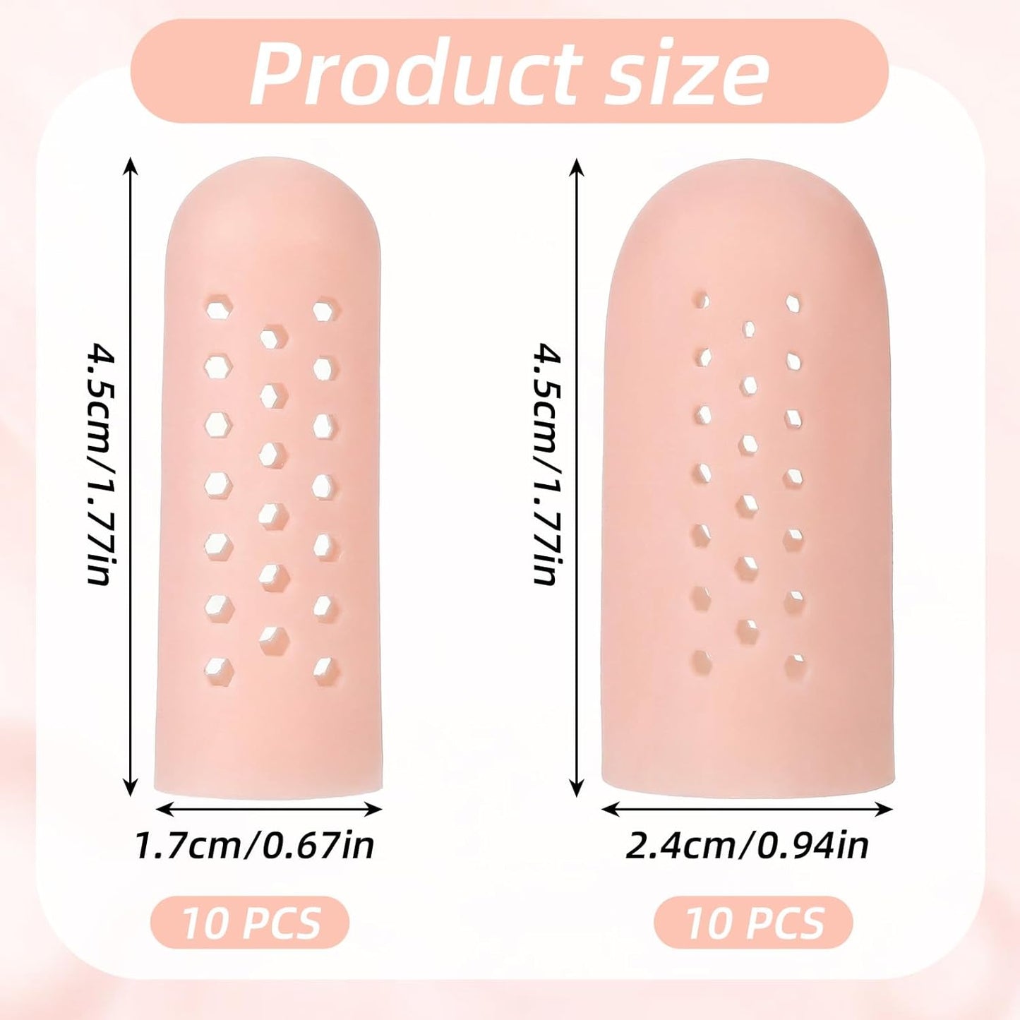 20 Protectores Dedos Gel con Orificios Aire Transpirables