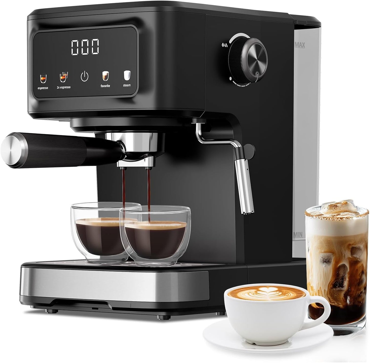 Cafetera Espresso Digital 15 Bar Espumador Leche Tanque 50oz
