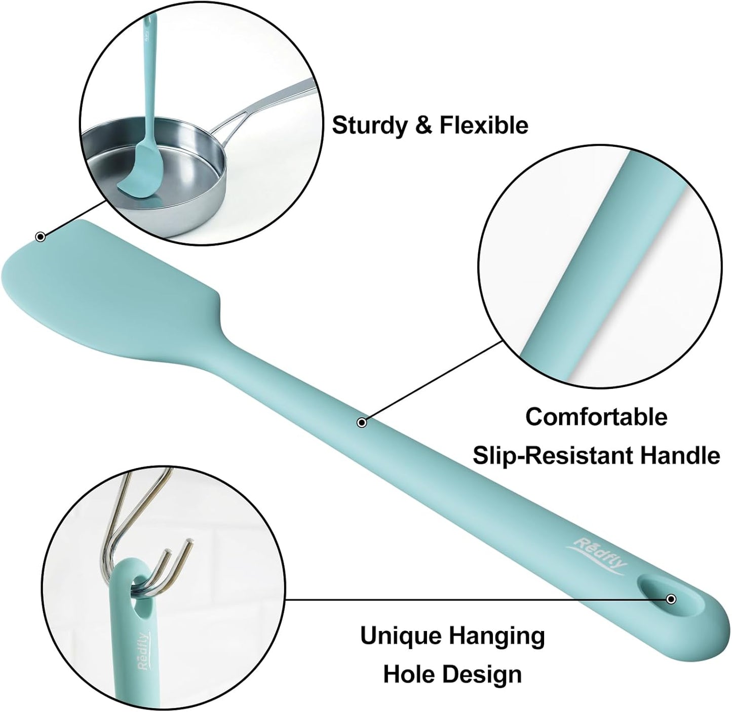 Set 5 Espátulas Silicón Grado Alimenticio Antiadherente