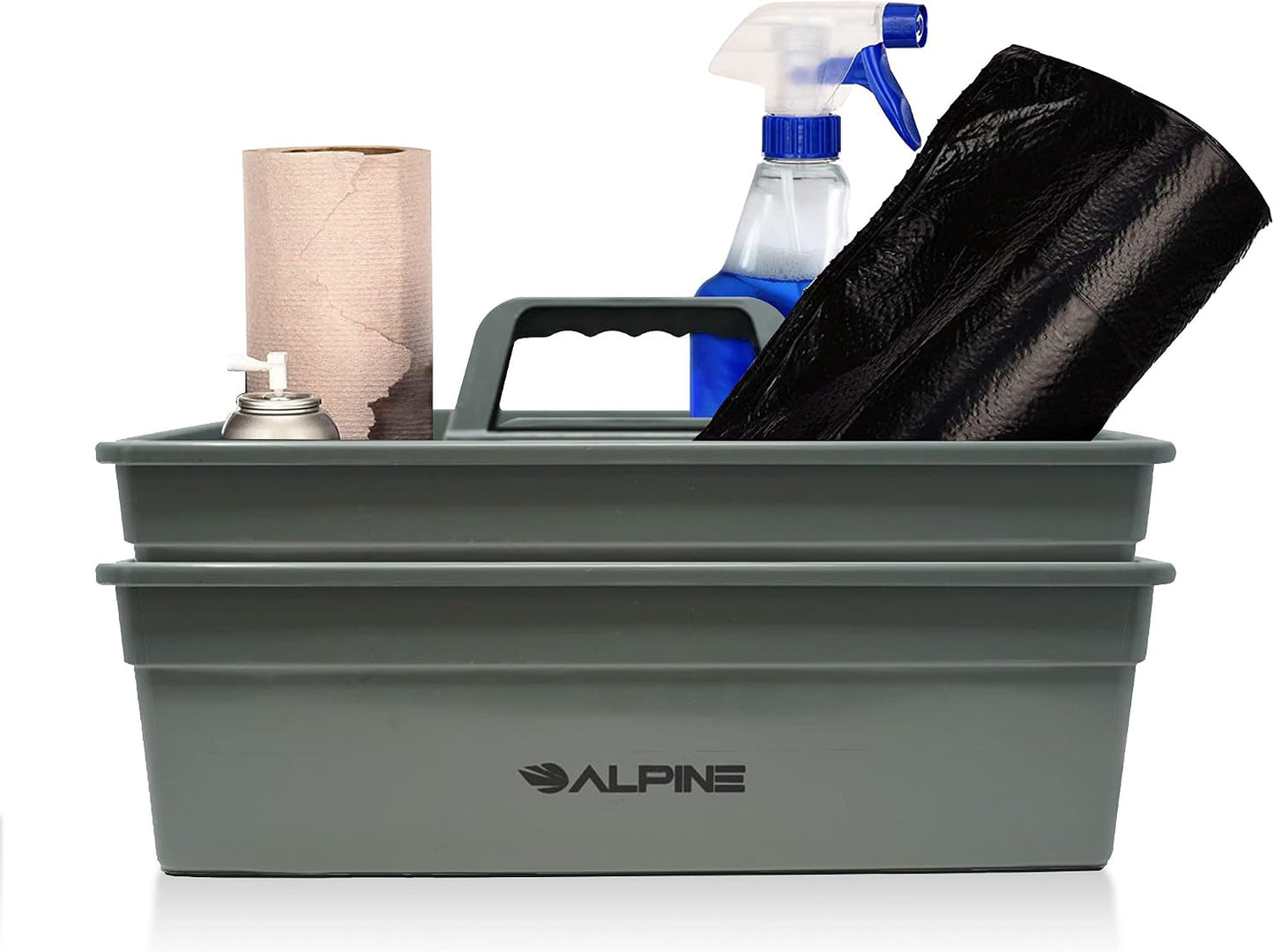 Organizador plástico 3 compartimentos para limpieza baño